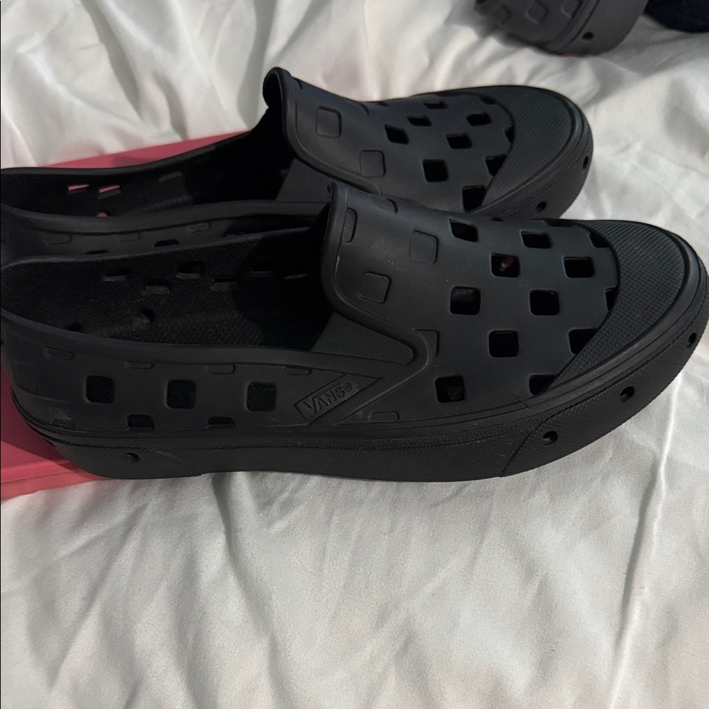 Vans Men's Black Perforated Slip-On Loafers